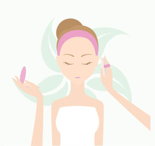 Ilustração de Gua Sha vs massagem facial em um tratamento de spa.